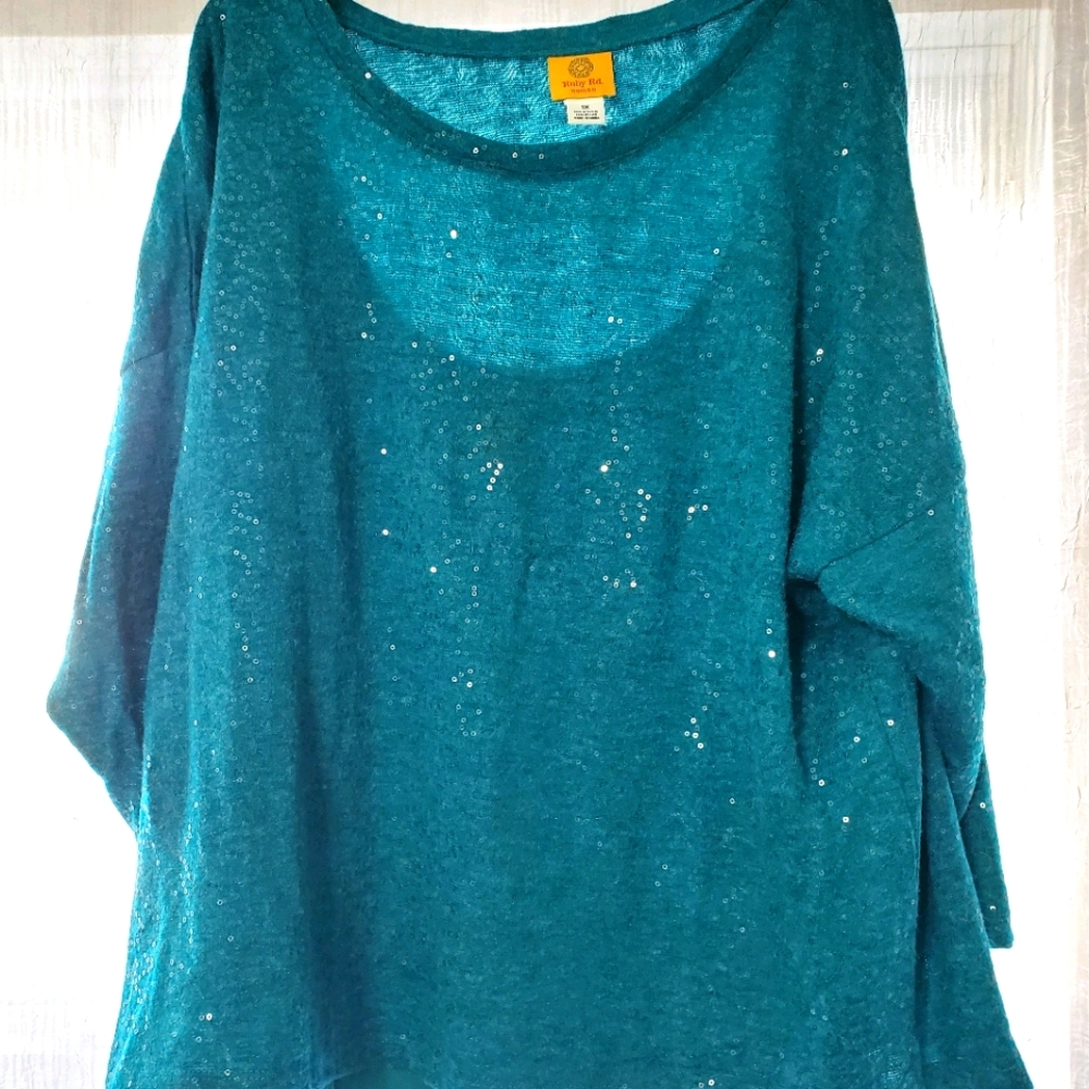 Ruby Rd. Teal sweater